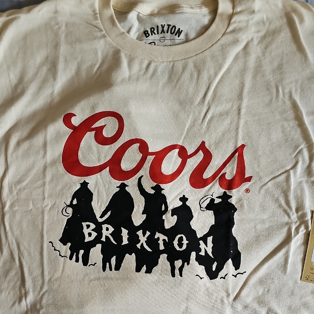 Brixton Coors Cowboy Graphic Tee in Cream